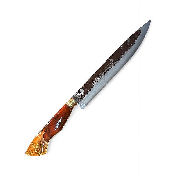 FACA CHURRASCO ESPIGA OCULTA - AÇO CARBONO - 10" - CABO HÍBRIDO