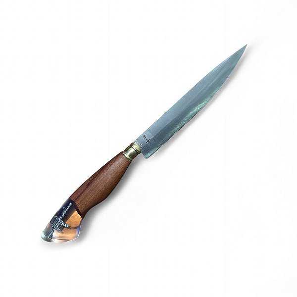 FACA CHURRASCO ESPIGA OCULTA  - AÇO INOX 420 - 7" - CABO PINGENTE ARMA
