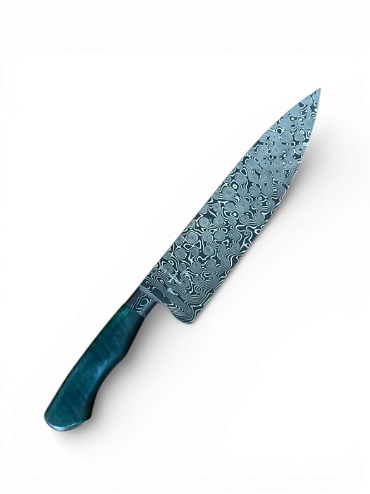 Faca Damasco 10" - Cabo Azul