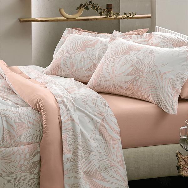 Jogo de Cama Casal Estampado 3 peças Toque Acetinado
