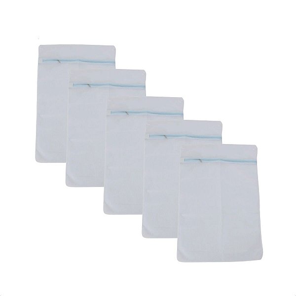 Kit 5 Protetores Para Lavar Roupas Delicadas - Saquinho G