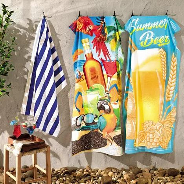 Toalha De Praia Banhão Aveludada Estampada 100% Algodão
