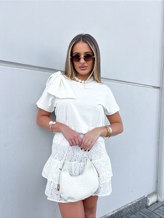 T-shirt Laço Martina Off White