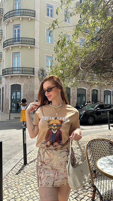 T-shirt Ursinho Bege