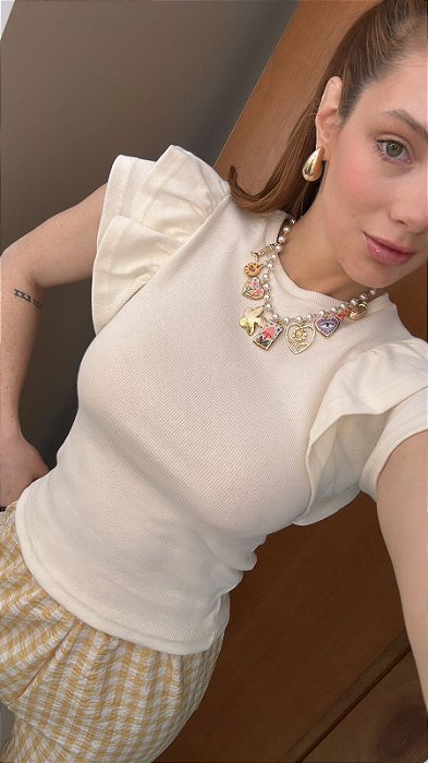 Blusa de Babados Princesa Off White