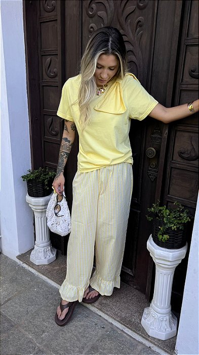 T-shirt Martina Laço Amarelo Manteiga