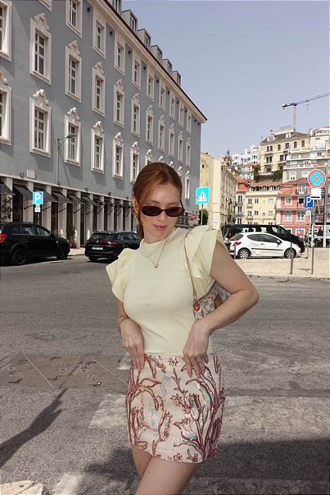 Blusa babados Princesa Amarelo Manteiga