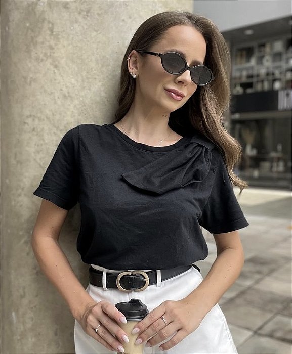 T-shirt Martina Laço Preta