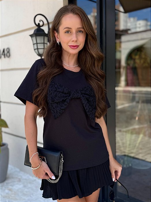 T-shirt Olívia Renda Total Black