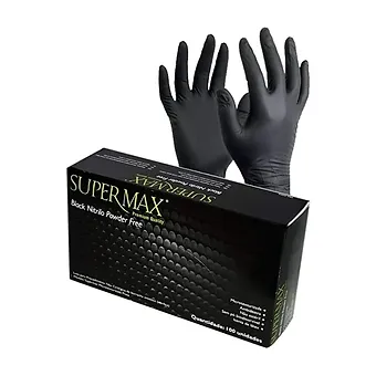 Luva Procedimento Nitrílica Black - Supermax C/100 P,M,G e GG