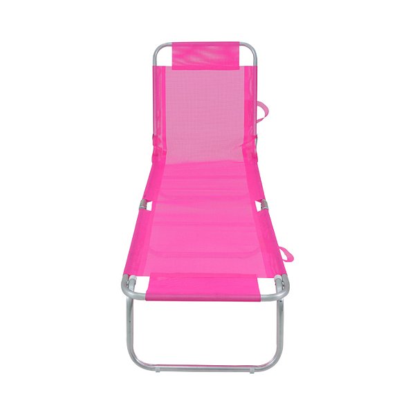 Espreguiçadeira Rosa Reclinável para Sol e Piscina - BEL 414710