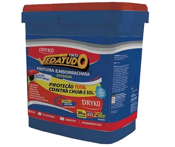 Tinta Emborrachada Vedatudo 20Kg Impermeabilizante - DRYKO TINTAEMBP L-BD