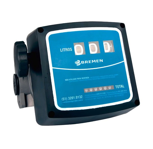 MEDIDOR MECÂNICO PARA BIODISEL, DIESEL E QUEROSENE, 3 DÍGITOS, 120L/MIN 3,5 BAR SEM FILTRO 7688 - BREMEN