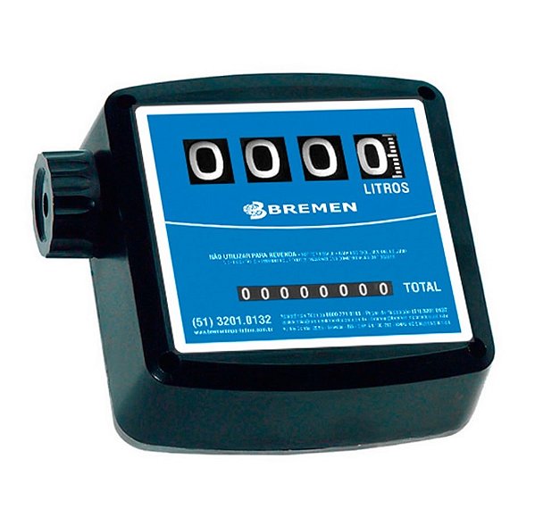 MEDIDOR MECÂNICO PARA BIODIESEL, DIESEL E QUEROSENE, 4 DÍGITOS, 120L/MIN 3,5BAR SEM FILTRO 7811 - BREMEN