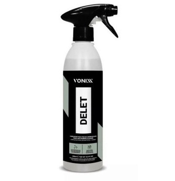 LIMPADOR DE PNEUS E BORRACHAS DELET 500ML REMOVE SUJEIRAS SEVERAS EM PNEUS E BORRACHAS 2050171 - VONIXX