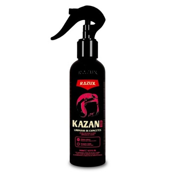 LIMPADOR PROFISSIONAL DE CAPACETES KAZAN RED 240ML LIMPA, DESINFETA E PERFUMA 2050010 - VONIXX - RAZUX