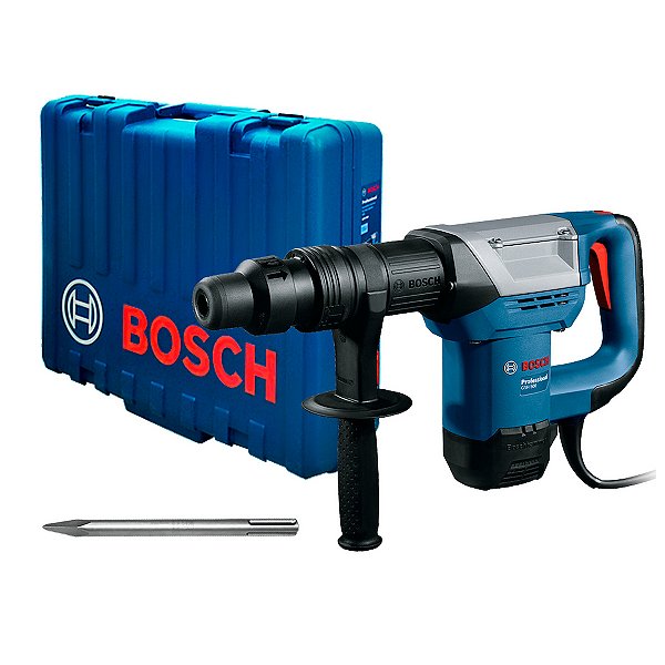 MARTELO DEMOLIDOR BOSCH GSH 500 1100W 7,5J 220V COM MALLETA, PUNHO AUXILIAR E PONTEIRA 06113387E0-000 - BOSCH