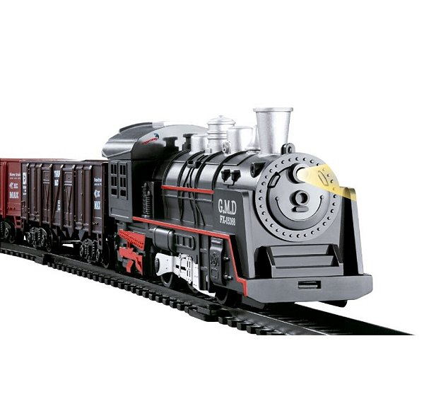 TREM LOCOMOTIVA INFANTIL INTERATIVO COM LUZES E SOM E BOTÃO LIGA/DESLIGA BW148 - IMPORTWAY