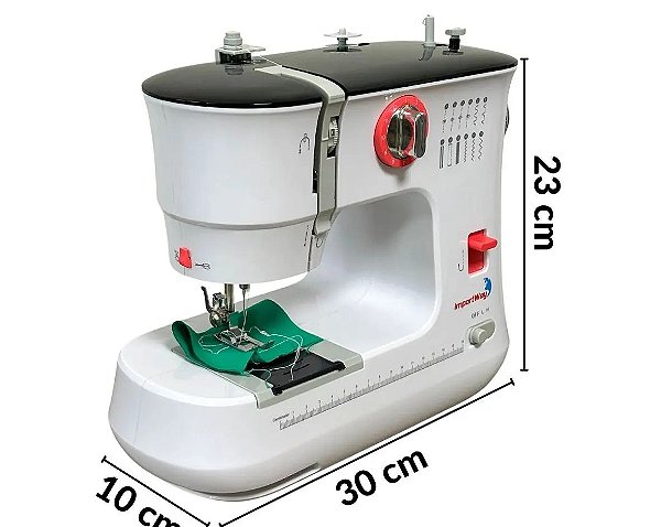 MÁQUINA DE COSTURA ELÉTRICA PORTÁTIL 12 PONTOS AGULHA DUPLA BIVOLT IWMC510 - IMPORTWAY