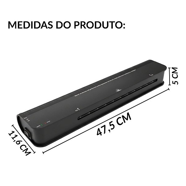 PLASTIFICADORA PROFISSIONAL A3 360W PRETA 127V COM KIT GUILHOTINA KIT CAIXA COM 6 UNIDADES IWE016 - IMPORTWAY