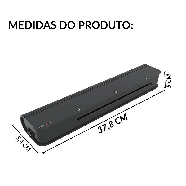 PLASTIFICADORA PROFISSIONAL A4 300W PRETA 127V ALTA PERFORMANCE CAIXA COM 6 UNIDADES PARA ESCRITÓRIO IWE018 - IMPORTWAY