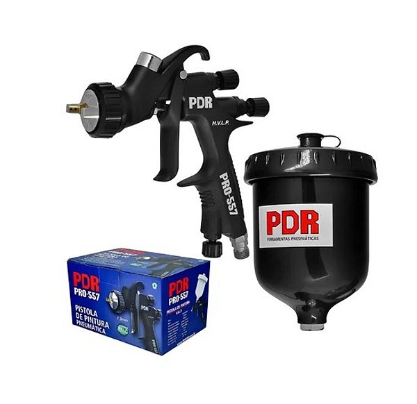 PISTOLA DE PINTURA HVLP DE ALTA EFICIÊNCIA BERLINER PDR 1,4MM COM COPO SUPERIOR 600ML PRO55714 - BERLINER - PDR