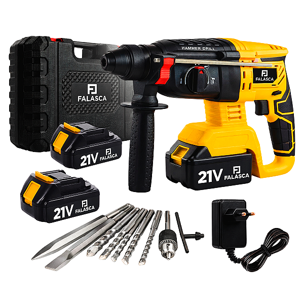 MARTELETE ROMPEDOR PROFISSIONAL FURADEIRA DE IMPACTO A BATERIA 21V SDS 9500RPM 1200W FHD21B2 F05 5163 - FALASCA