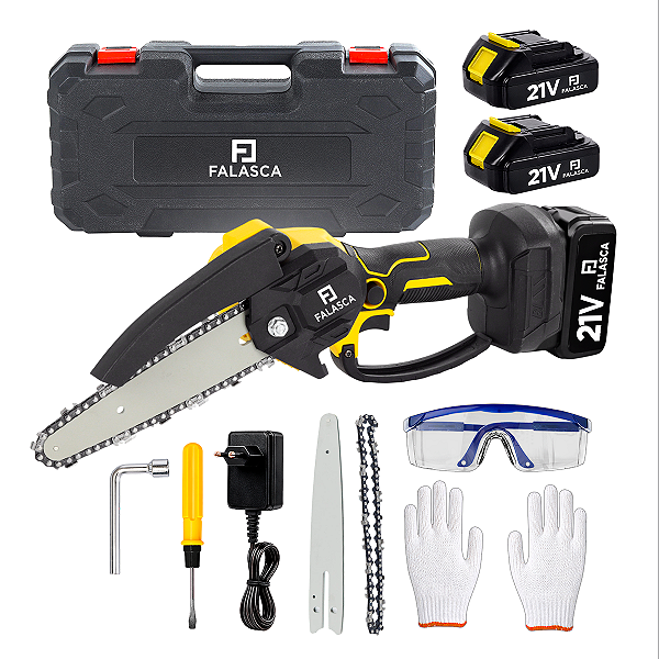 MOTOSERRA PORTÁTIL A BATERIA 6" 21V PROFISSIONAL 5000 RPM 500W 2 BATERIAS + 1 CARREGADOR FCS21B2 F10 5168 - FALASCA