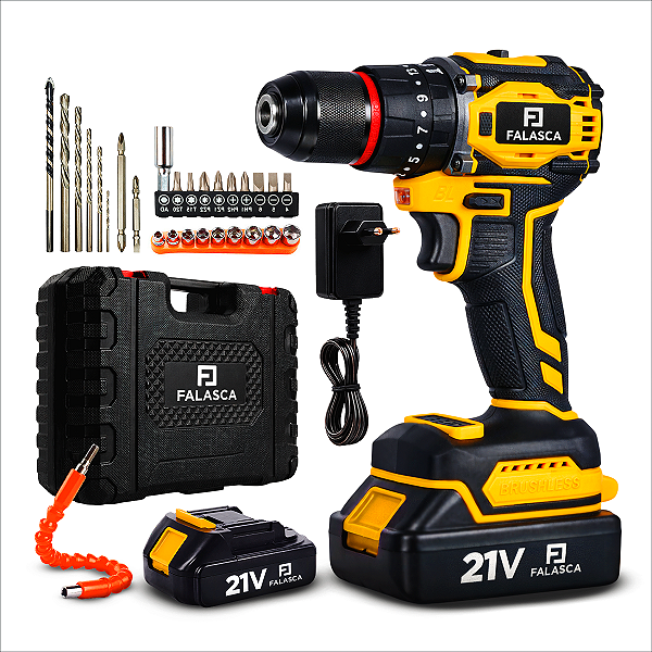 PARAFUSADEIRA E FURADEIRA DE IMPACTO A BATERIA 21V COM ALTA PERFORMANCE MANDRIL DE FERRO PFI21B1 F11 5169 - FALASCA