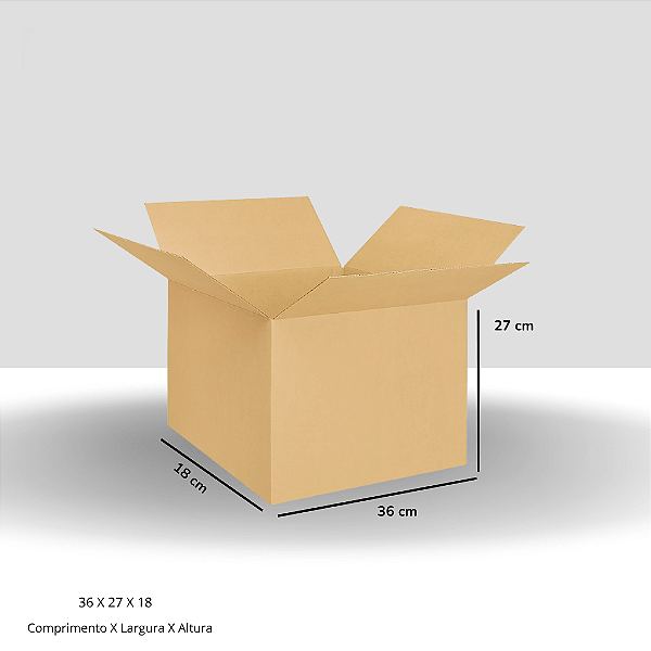Caixa de Papelão Tipo Maleta 36x27x18 cm para Envio e E-commerce
