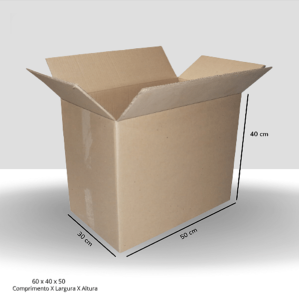 Caixa de Papelão Reforçada 50x30x40 cm para Mudança e Transporte