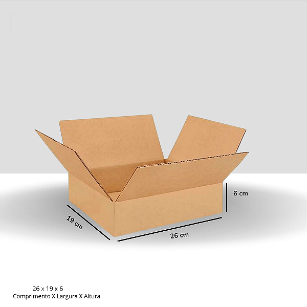 Caixa de Papelão Tipo Maleta 26x19x6 cm para Envio e E-commerce