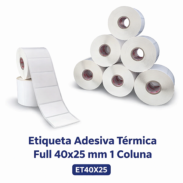 Etiqueta Adesiva Térmica Full 40x25 mm 1 Coluna Etiqueta