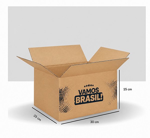 CAIXA DE PAPELÃO TIPO MALETA VAMOS BRASIL 30x25x15 CM EDIÇÃO ESPECIAL