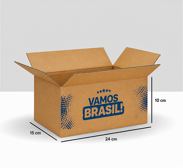 CAIXA DE PAPELÃO TIPO MALETA VAMOS BRASIL 24x15x10 CM EDIÇÃO ESPECIAL
