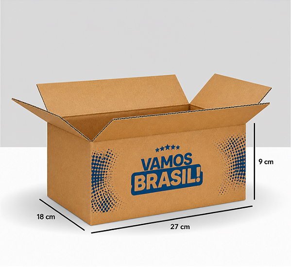 CAIXA DE PAPELÃO TIPO MALETA VAMOS BRASIL 27X18X9 CM EDIÇÃO ESPECIAL