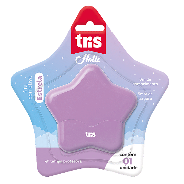 Fita Corretiva Estrela Holic Dreamy - 8m X 5mm - Cartela C/1 un | TRIS