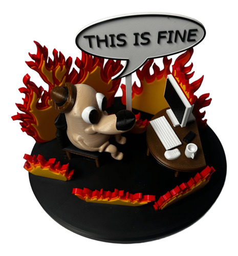 Meme Diorama This Is Fine 3dcomtech