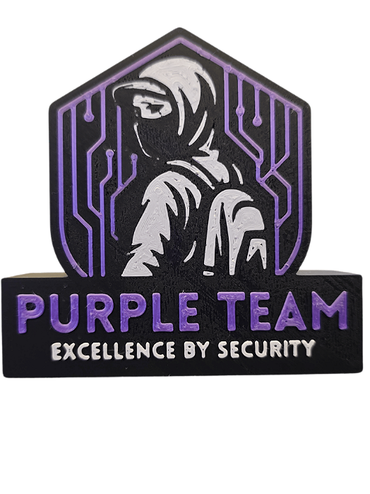 Plaquinha PURPLE TEAM – Excellence by Security -3D