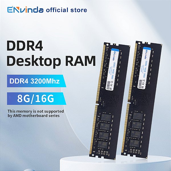 Envinda - Memoria Ram  DDR4 Funcionamento apenas Intel
