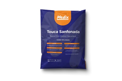Touca Descartável Sanfonada Branca - Medix