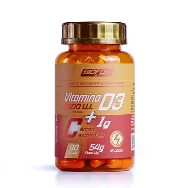 Vitamina D3 2000ui + Vitamina C 1000mg - 90 Cápsulas