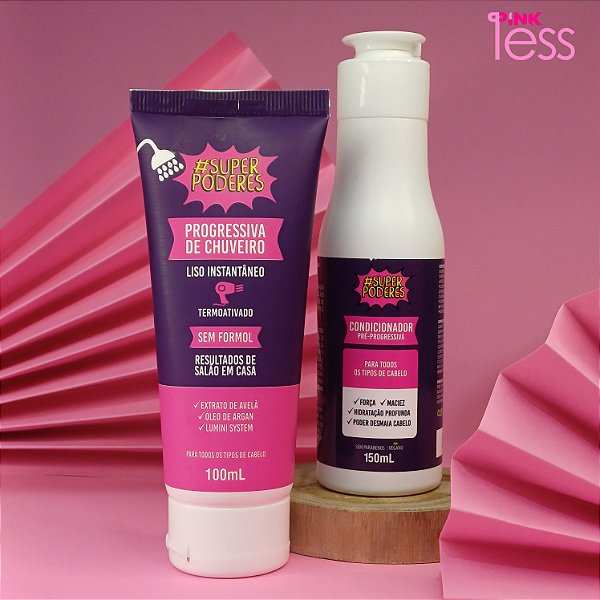 KIT PROGRESSIVA DE CHUVEIRO E CONDICIONADOR #SUPERPODERES LISO INSTANTÂNEO TERMOATIVADO SEM FORMOL