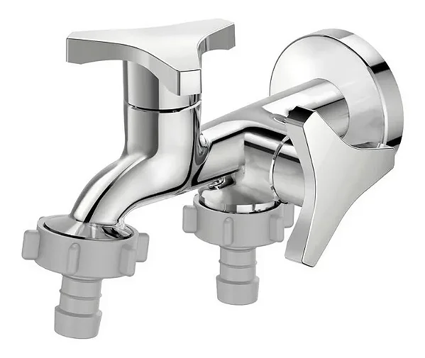 Torneira Dupla para tanque ou maquina lavar Nova Gyro 1155-NGY