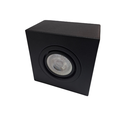 Spot Sobrepor Quadrado G1116/1 Pt Aluminio Golight Mr16 S/lampada