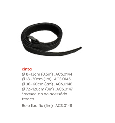 Cinta com velcro para tronco de 2000mm Preta