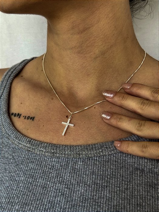 Pingente Cruz Feminina Cravejada