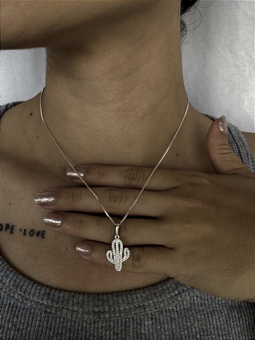 Pingente Cacto Cravejado