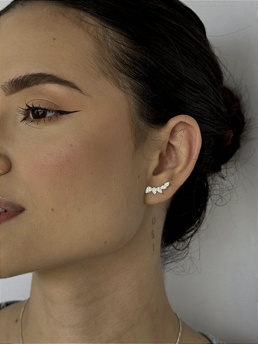 Brinco Earcuff Gotas Cravejadas