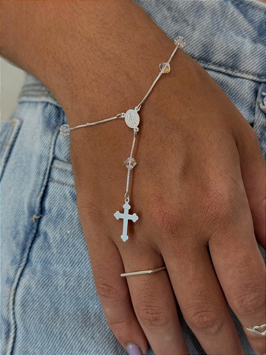 Pulseira Terço Swarovski